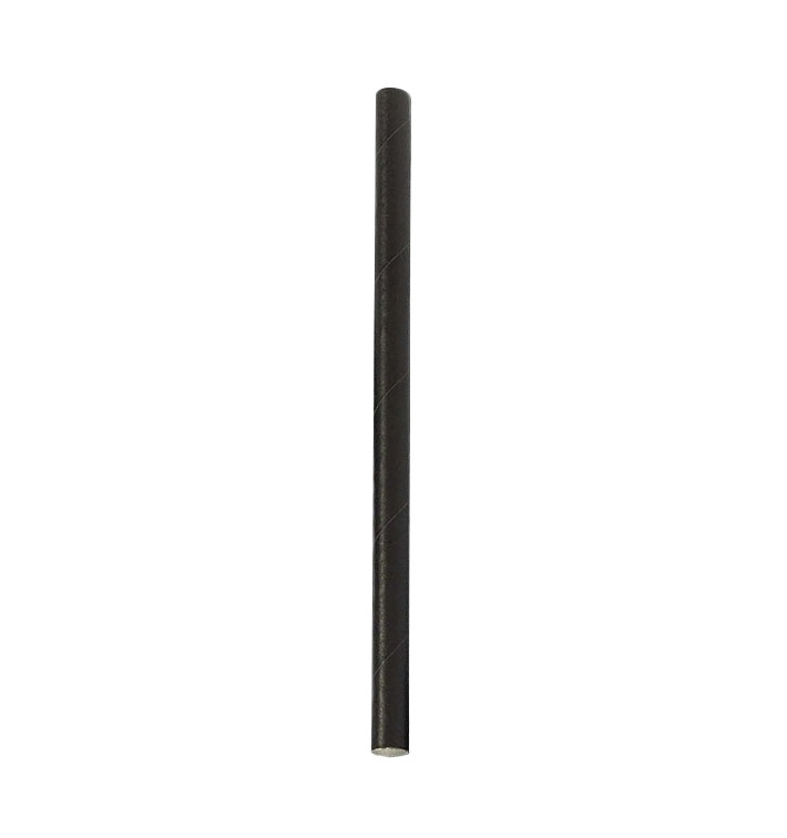 Paper Straw Straight Black Ø0,6cm 14cm (6.000 Units) Paper Straw Straight Black Ø0,6cm 14cm (6.000 Units)