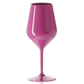 Reusable Glass Wine Tritan Pink 470ml (6 Units)