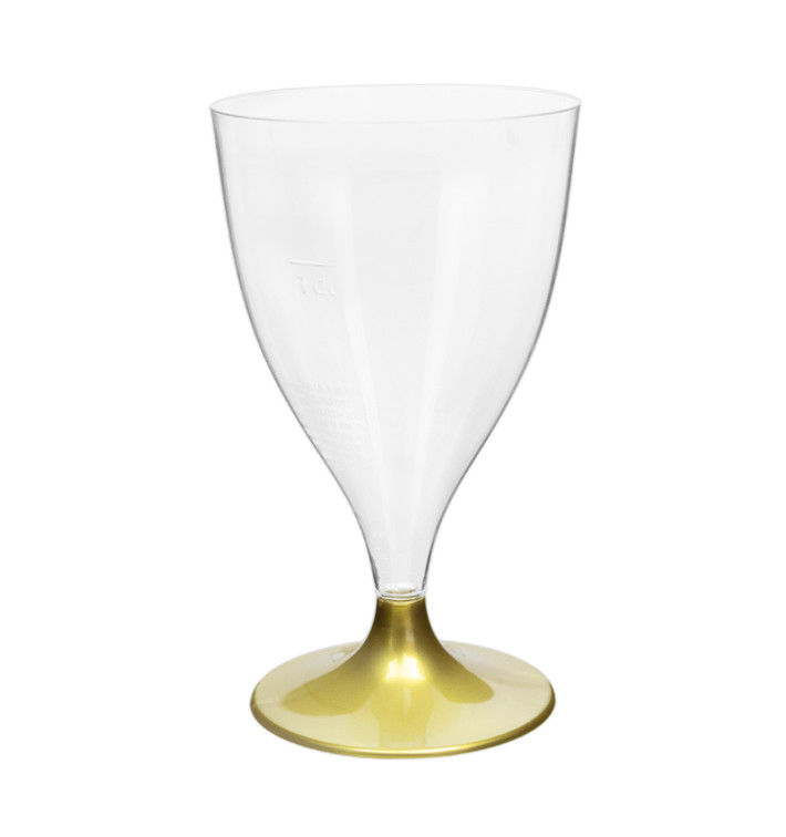 Plastic Stemmed Glass Wine Gold 200ml 2P (20 Units) Plastic Stemmed Glass Wine Gold 200ml 2P (20 Units)