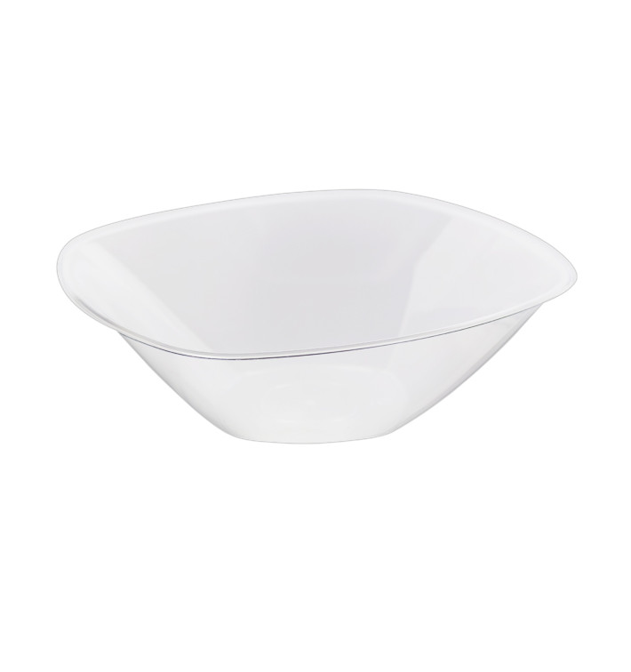 Plastic Bowl PS Crystal Hard "Square" 1250ml Ø21cm (3 Units) Plastic Bowl PS Crystal Hard "Square" 1250ml Ø21cm (3 Units)
