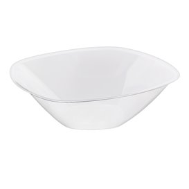 Plastic Bowl PS Crystal Hard "Square" 1250ml Ø21cm (60 Units)