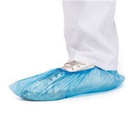 Disposable Plastic Shoe Covers PE G80 Blue (100 Units)