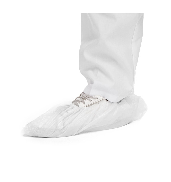 Disposable Plastic Shoe Covers PE G80 White (100 Units) Disposable Plastic Shoe Covers PE G80 White (100 Units)