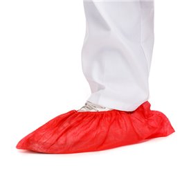 Disposable Plastic Shoe Covers PP Red (100 Units)