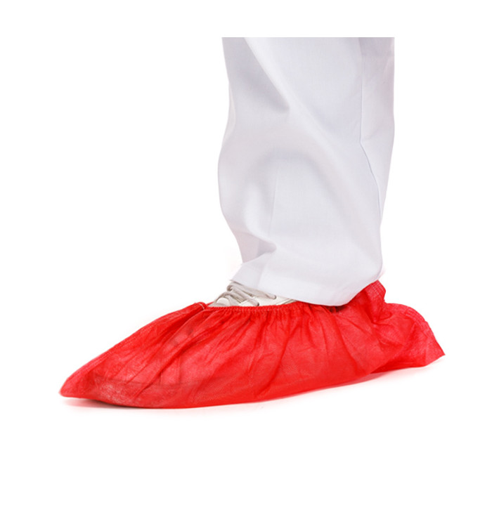 Disposable Plastic Shoe Covers PP Red (100 Units)