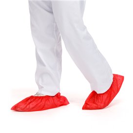 Disposable Plastic Shoe Covers PP Red (100 Units)