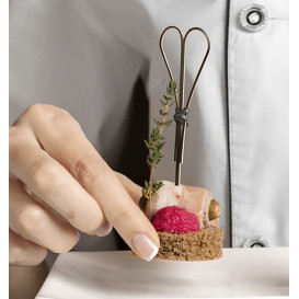 Bamboo Food Pick "Cuore" Design Black 9cm (200 Units)  