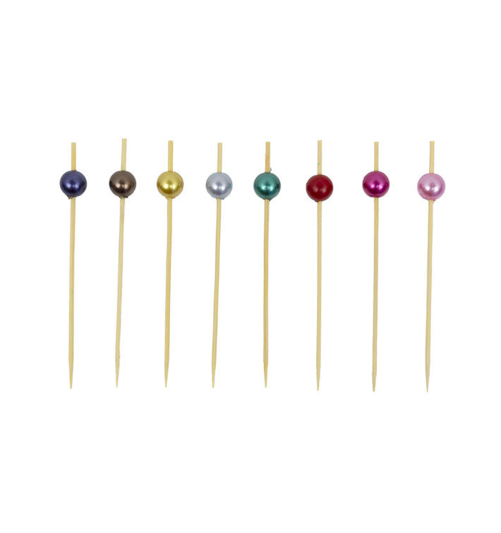 Bamboo “Pearl” Skewers Assortment 9cm (100 Units) Bamboo “Pearl” Skewers Assortment 9cm (100 Units)