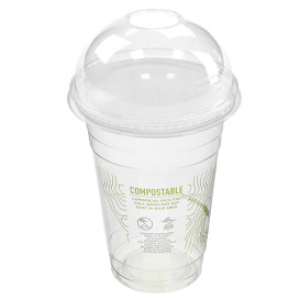 Compostable PLA Flat Cup Lid with Hole Ø10,2cm (1.000 Units)