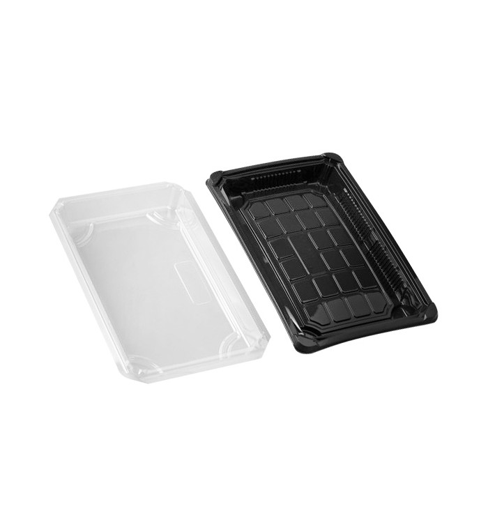 Sushi Tray and Lid PLA Black 15,0x23,0 cm (100 Units) Sushi Tray and Lid PLA Black 15,0x23,0 cm (100 Units)