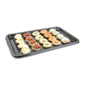 Plastic Platter Rectangular Shape Marble 46x30 cm (50 Units)