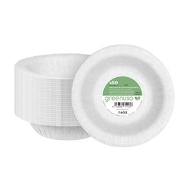 Paper Deep Plate Greaseproof Shape White Ø19cm 250g/m² (50 Units)