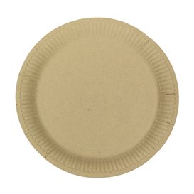 Round Paper Plate “Radial” Kraft Ø23cm 200gr/m² (50 Units)
