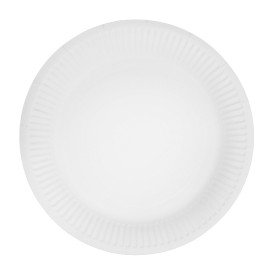 Round Paper Plate “Radial” White Ø18cm 200gr/m² (50 Units)