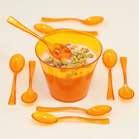 Plastic Spoon Premium Orange 16cm (10 Units) 