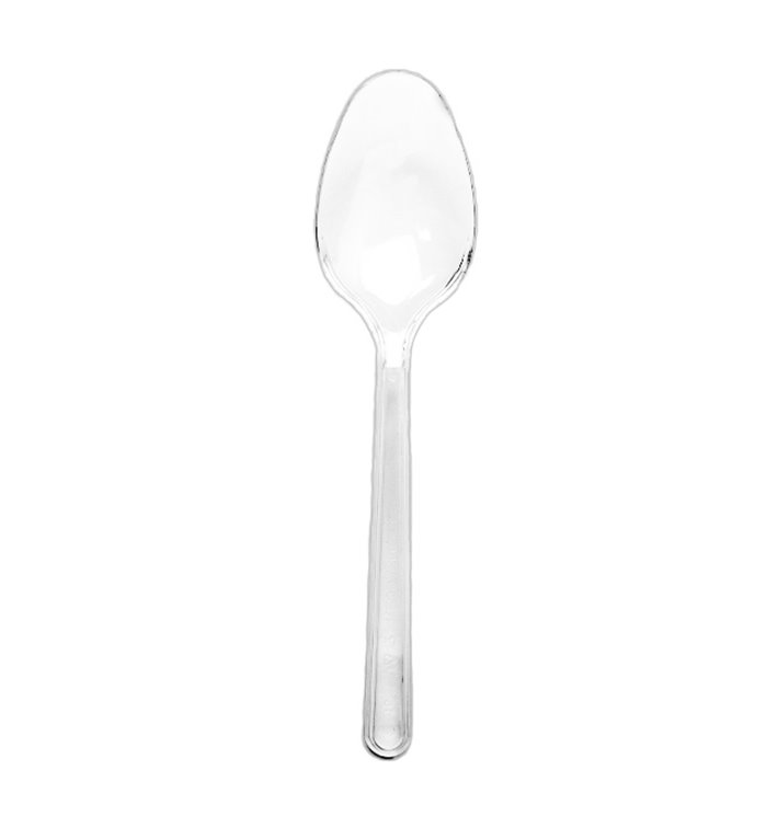 Reusable Plastic PS Spoon Black 18cm (20 Units)
