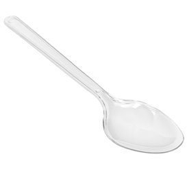 Reusable Plastic PS Spoon Black 18cm (20 Units)