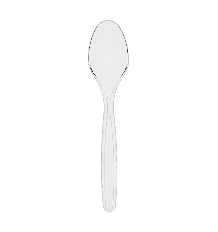 Reusable Plastic PS Spoon Transparent 18cm (50 Units) Reusable Plastic PS Spoon Transparent 18cm (50 Units)