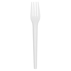 Compostable Reusable Fork in CPLA White 17cm (100 Units)