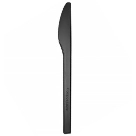 Compostable CPLA Knife Black 17cm (1.000 Units)