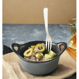 Compostable Reusable Fork in CPLA White 10cm (100 Units)