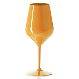 Reusable Durable Glass Wine Tritan Orange 470ml (1 Unit)