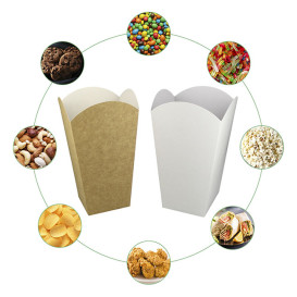 Paper Popcorn Box Small Size White 45gr 6,5x8,5x15cm (700 Units)