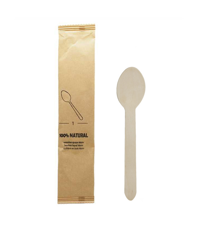 Wrapped Wooden Spoon 16cm (50 Units) Wrapped Wooden Spoon 16cm (50 Units)