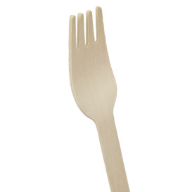 Wrapped Wooden Fork 16cm (50 Units)