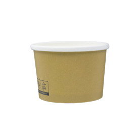 Kraft Carton Pot with White Border 250ml Ø9,0cm (25 Units)