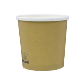 Kraft Carton Pot with White Border 350ml Ø9,0cm (25 Units)