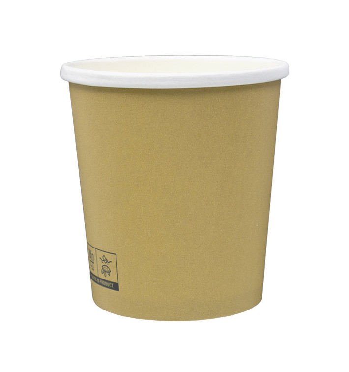 Kraft Carton Pot with White Border 450ml Ø9,8cm (25 Units)