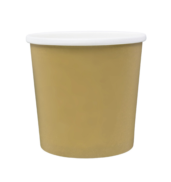 Kraft Carton Pot with White Border 750ml Ø11,9cm (25 Units) Kraft Carton Pot with White Border 750ml Ø11,9cm (25 Units)