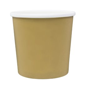 Kraft Carton Pot with White Border 750ml Ø11,9cm (25 Units)