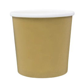 Kraft Carton Pot with White Border 750ml Ø11,9cm (25 Units)