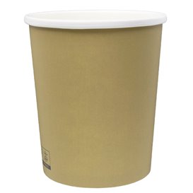 Kraft Carton Pot with White Border 1.000ml Ø11,9cm (25 Units)