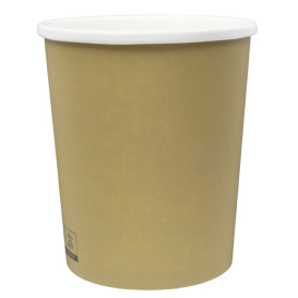 Kraft Carton Pot with White Border 1.000ml Ø11,9cm (25 Units)