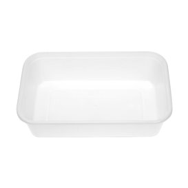Rectangular Container in PP White with Lid 500ml 17,3x11,9cm (500 Units)