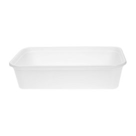 Rectangular Container in PP White with Lid 500ml 17,3x11,9cm (50 Units)