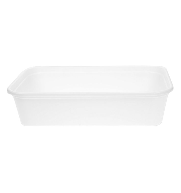 Rectangular Container in PP White with Lid 500ml 17,3x11,9cm (50 Units) Rectangular Container in PP White with Lid 500ml 17,3x11,9cm (50 Units)