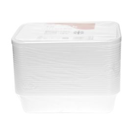 Rectangular Container in PP White with Lid 500ml 17,3x11,9cm (500 Units)