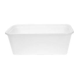 Rectangular Container in PP White with Lid 750ml 17,3x11,9cm (500 Units)