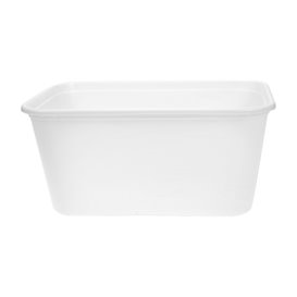 Rectangular Container in PP White with Lid 1.000ml 17,3x11,9cm (50 Units)