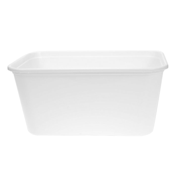 Rectangular Container in PP White with Lid 1.000ml 17,3x11,9cm (50 Units) Rectangular Container in PP White with Lid 1.000ml 17,3x11,9cm (50 Units)