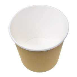 Kraft Carton Pot with White Border 750ml Ø11,7cm (25 Units)