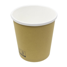 Kraft Carton Pot with White Border 450ml Ø9,8cm (500 Units)