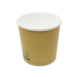Kraft Carton Pot with White Border 350ml Ø9,0cm (25 Units)