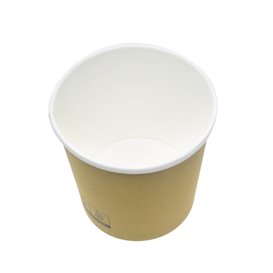 Kraft Carton Pot with White Border 350ml Ø9,0cm (25 Units)