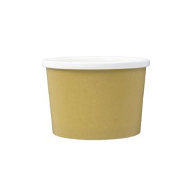 Kraft Carton Pot with White Border 250ml Ø9,0cm (25 Units)