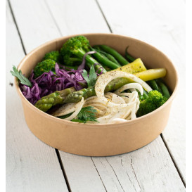 Salad Bowl Kraft Cardboard 950ml Ø18,5cm (300 Units)